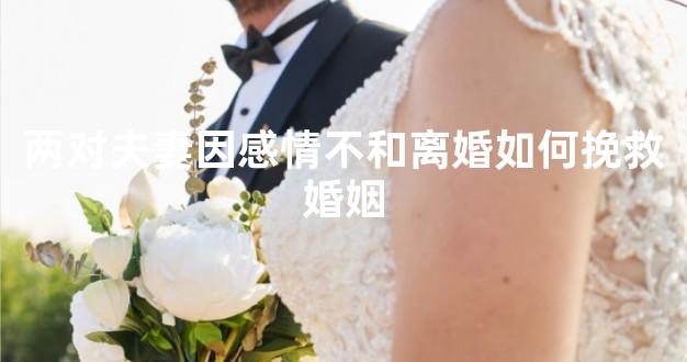 两对夫妻因感情不和离婚如何挽救婚姻