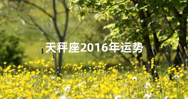天秤座2016年运势
